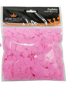 Confete rosa redondo (40 gr)