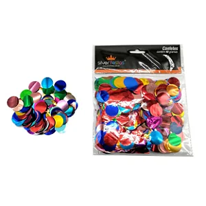 Confete metalizado colorido redondo (40 gr)