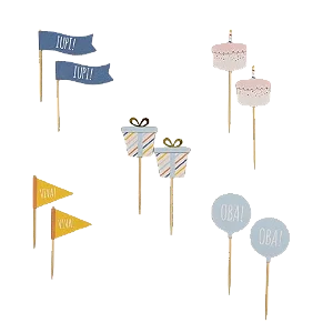 Toppers doces/cupcakes parabéns  (10 und)