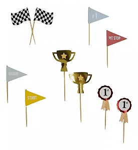 Toppers para doces/cupcakes carros gol (10 unidades)