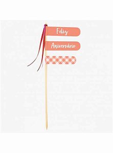 Topo para bolo feliz aniversário (1un)