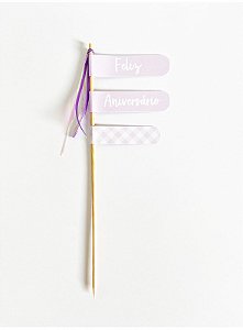 Topo para bolo feliz aniversário (1un)