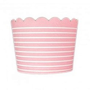 Forma de cupcake rosa listrado (20 unidades)
