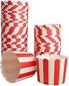 Forma de cupcake vermelho listrado (20 unidades)