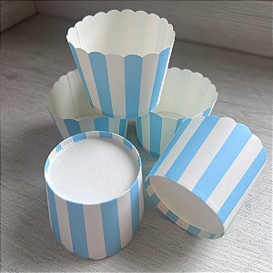 Forma de cupcake azul listrado (20 unidades)