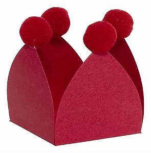 Forminha para doces com pompom Vermelho (20 und)