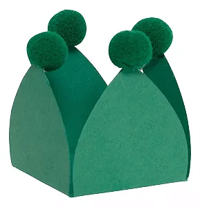 Forminha para doces com pompom Verde Escuro (20 und)