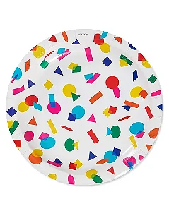 Prato de papel formas geométricas colorido (10 und)