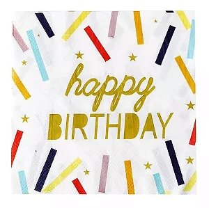 Guardanapo de papel  happy birthday confetes (20 und)