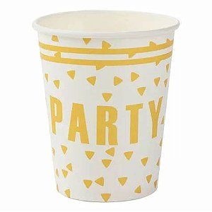 Copo de papel party dourado (10 und)
