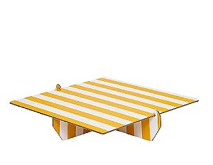Bandeja quadrada listra amarelo queimado