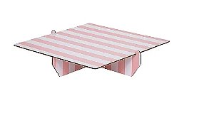 Bandeja quadrada listra rosa