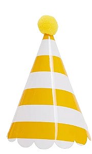 Chapéu de festa listra amarelo queimado (5 unidades)