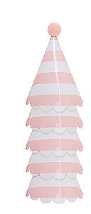 Chapéu de festa listra rosa (5 unidades)