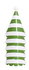 Chapéu de festa listra verde oliva (5 unidades)