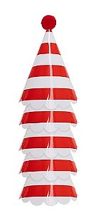 Chapéu de festa listra vermelho (5 unidades)