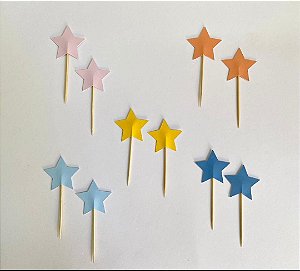 Toppers estrelas coloridas (10 und)