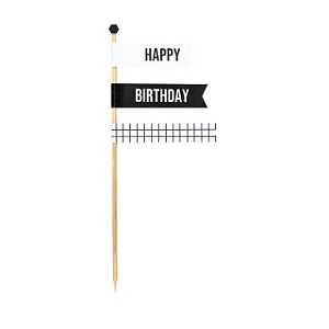 Topo de bolo happy birthday grid (1 und)
