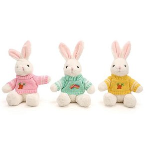 Coelhos Decorativos de Pelúcia com Suéter de Tricot (1un)