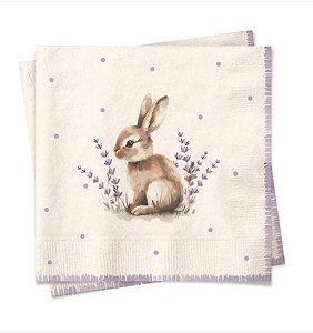 Guardanapo de papel coelho lavanda (20un)