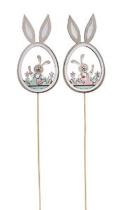 Picks decorativos ovo com coelho (2un)