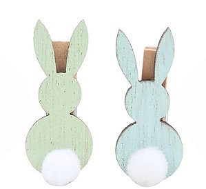 Prendedor coelhos com pompom (8un)