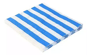 Guardanapo de papel azul listrado (20 unidades)
