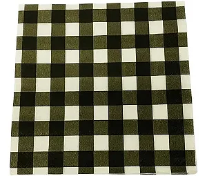 Guardanapo de papel xadrez preto e branco (20 un)