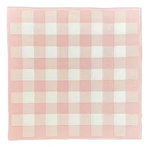 Guardanapo de papel xadrez vichy rosa (20 un)
