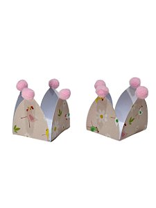 Forminhas estampa galinha com pompom rosa (20un)