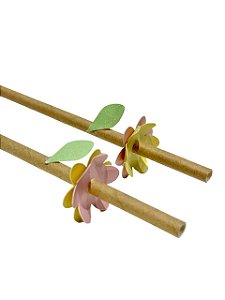 Canudo flores (10un)