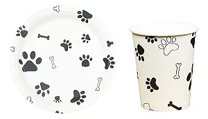 Copo de papel patinha de cachorro (10 un)