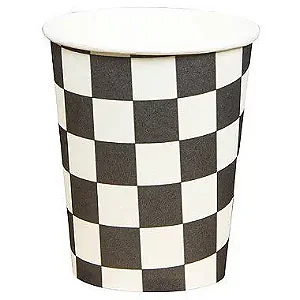 Copo de papel xadrez preto (10 un)