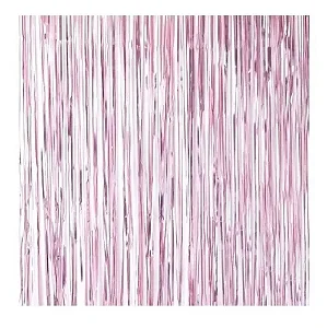 Cortina de franja metalizada rosa bebe (01 un)