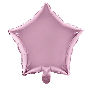 Balão metalizado estrela rosa bebe (1 un)