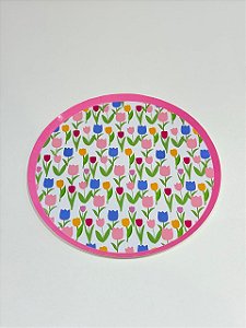 Prato de papel tulipas (8un)