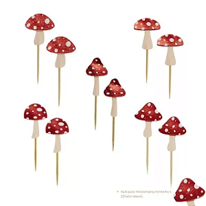Toppers de doce cogumelos  (10 und)