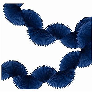 Guirlanda leque de papel de seda azul espacial (1 und)