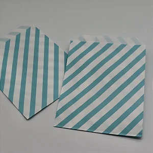 Saquinho de papel azul listrado (50 und)