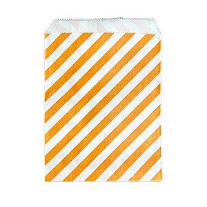 Saquinho de papel laranja obliquo (12 und)