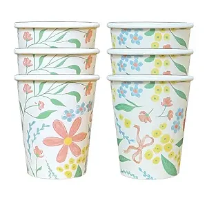 Copo de papel florido (8 und)