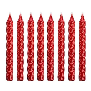 Vela espiral vermelho metalizada 8cm (8un)