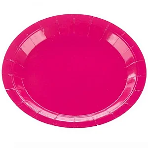 Prato de papel rosa pink (10 und)