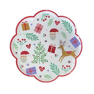 Prato de papel natal (8 und)