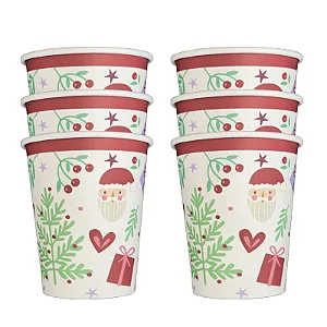 Copo de papel natal (8 und)