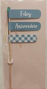 Topo para bolo feliz aniversário (1un)