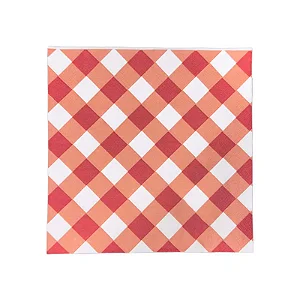 Guardanapo de papel xadrez vichy vermelho (20 und)
