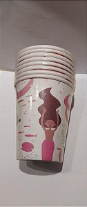 Copo de papel de sereia (08 un)