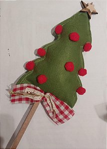 Palito decorativo árvore de natal verde (1 und)