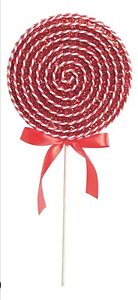 Pick de pirulito decorativo vermelho natal (1 und)